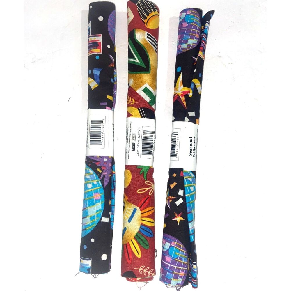 3 Seasonal Fat Quarters Hawiaan Space Solar System NEW!